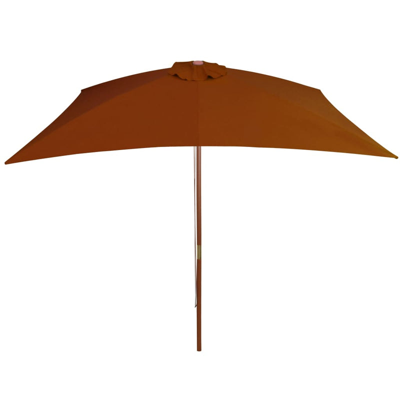Load image into Gallery viewer, Vidaxl parasol met houten paal 200x300 cm terracottakleurig

