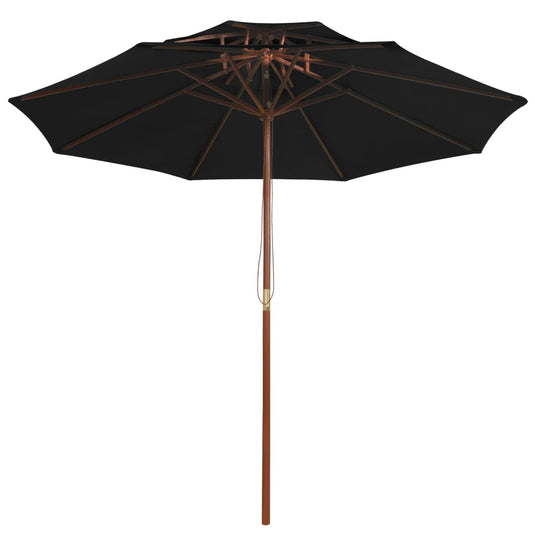 Vidaxl parasol dubbeldekker met houten paal 270 cm zwart