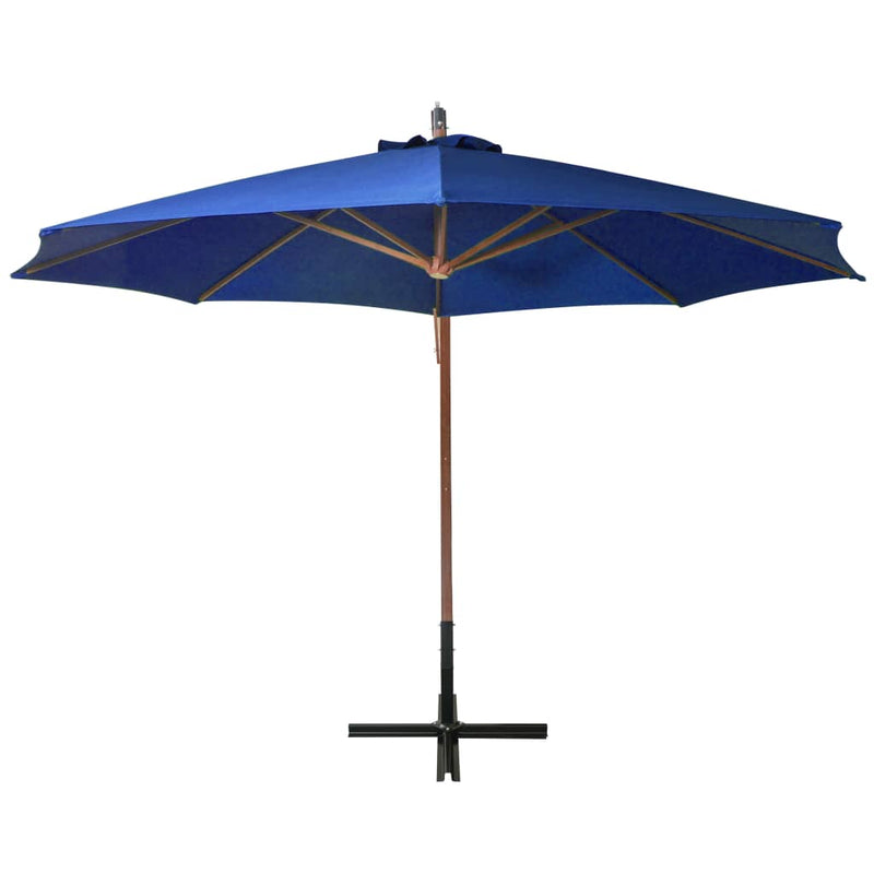 Load image into Gallery viewer, Vidaxl zweefparasol met paal 3,5x2,9 m massief vurenhout azuurblauw
