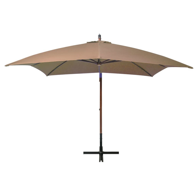 Load image into Gallery viewer, Vidaxl zweefparasol met paal 3x3 m massief vurenhout taupe
