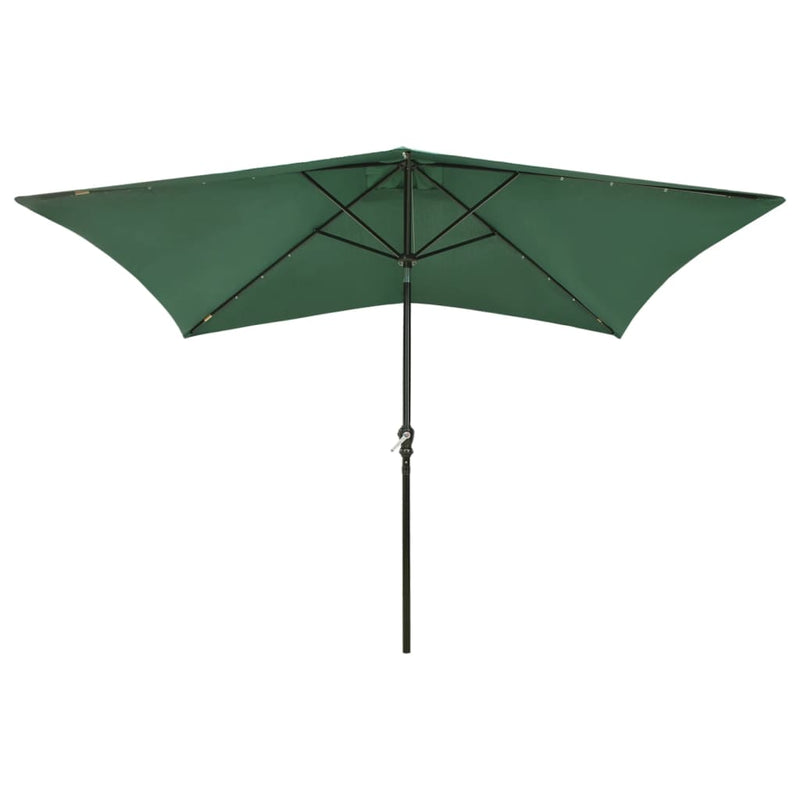 Load image into Gallery viewer, Vidaxl parasol met led's en stalen paal 2x3 m groen
