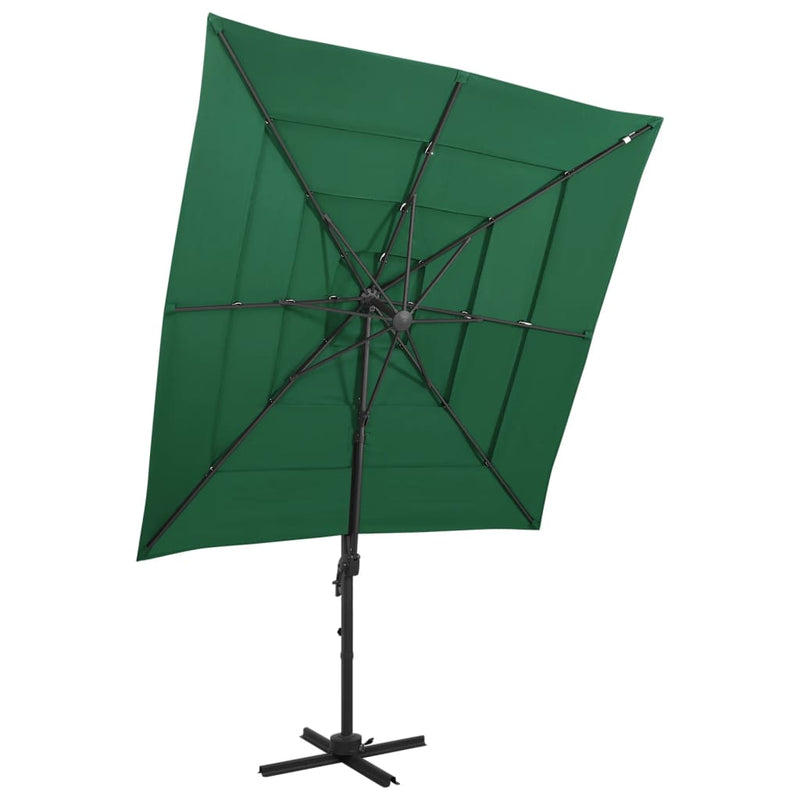 Load image into Gallery viewer, Vidaxl parasol 4-laags met aluminium paal 250x250 cm groen
