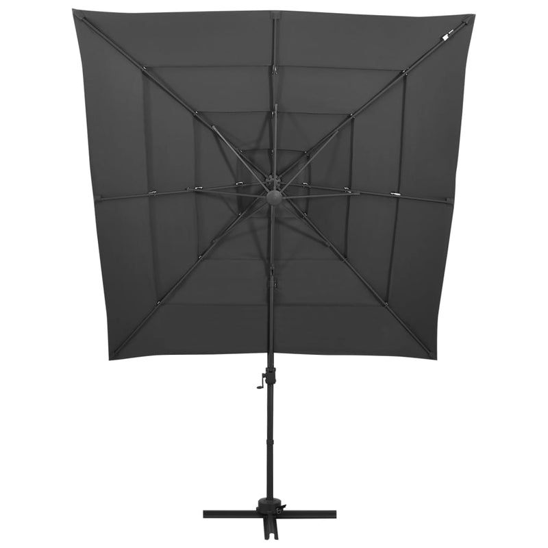 Load image into Gallery viewer, Vidaxl parasol 4-laags met aluminium paal 250x250 cm antracietkleurig
