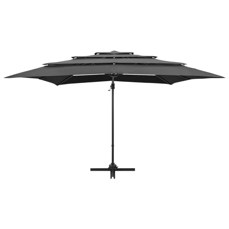 Load image into Gallery viewer, Vidaxl parasol 4-laags met aluminium paal 250x250 cm antracietkleurig
