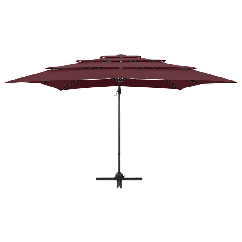 Load image into Gallery viewer, Vidaxl parasol 4-laags met aluminium paal 250x250 cm bordeauxrood
