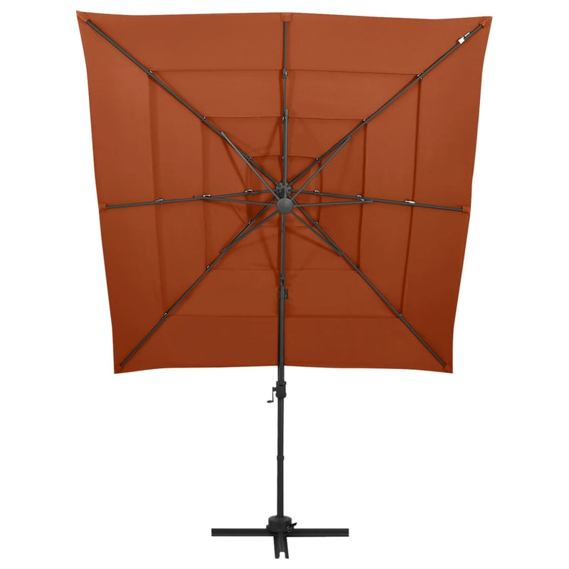 Load image into Gallery viewer, Vidaxl parasol 4-laags met aluminium paal 250x250 cm terracottakleurig

