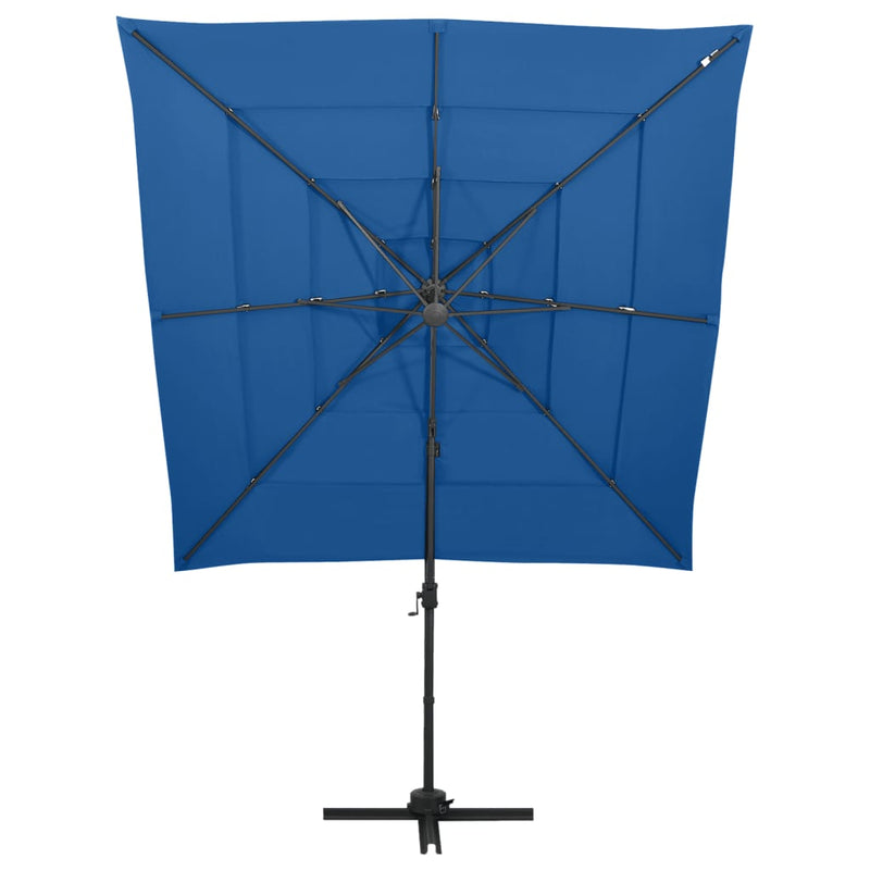 Load image into Gallery viewer, Vidaxl parasol 4-laags met aluminium paal 250x250 cm azuurblauw

