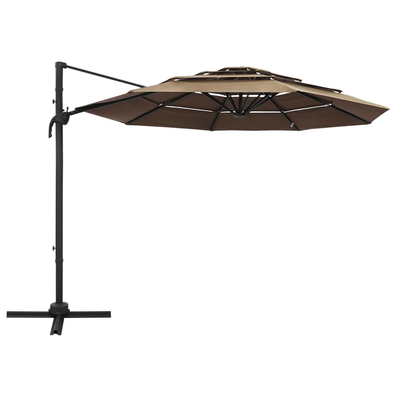 Load image into Gallery viewer, Vidaxl parasol 4-laags met aluminium paal 3x3 m taupe
