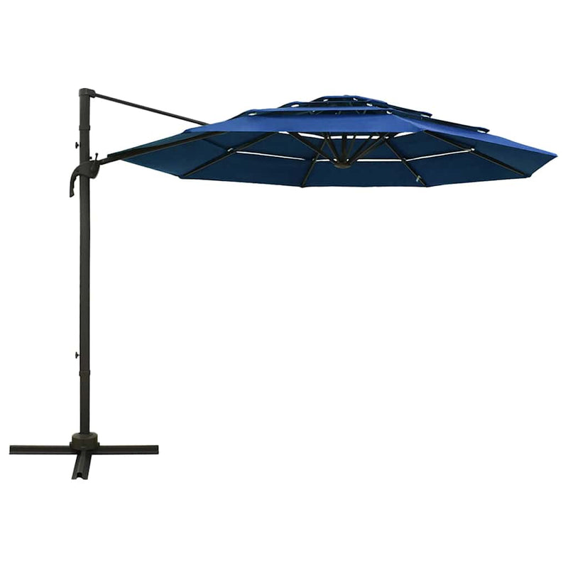 Load image into Gallery viewer, Vidaxl parasol 4-laags met aluminium paal 3x3 m azuurblauw
