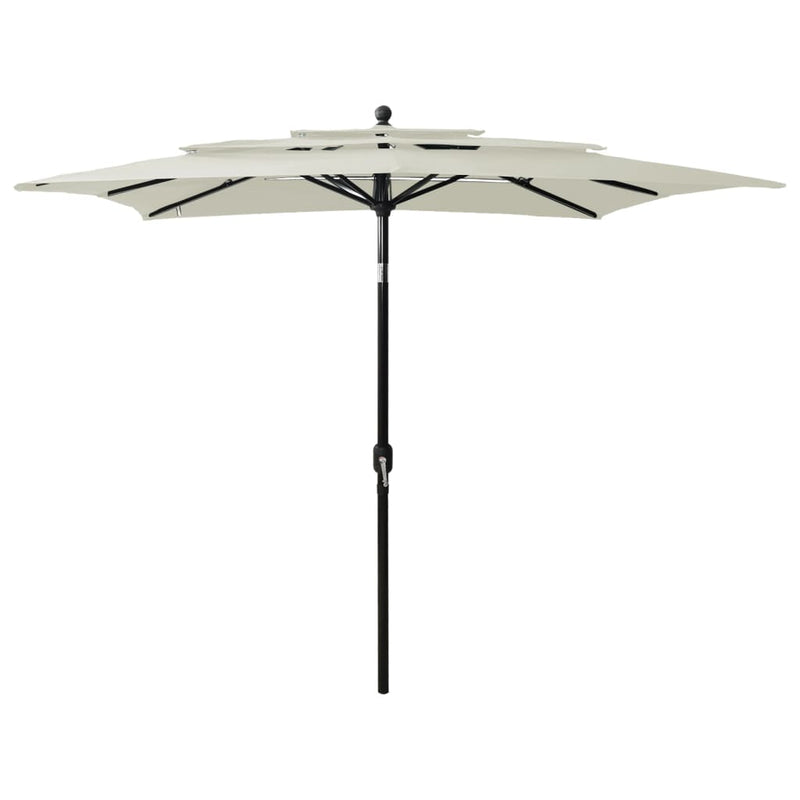 Load image into Gallery viewer, Vidaxl parasol 3-laags met aluminium paal 2,5x2,5 m zandkleurig
