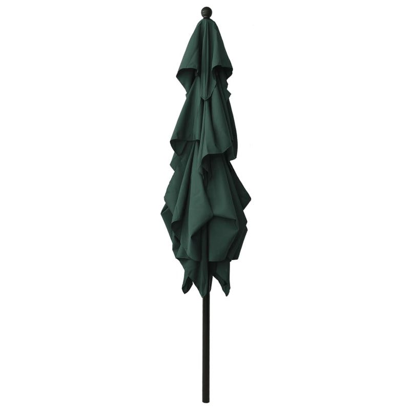 Load image into Gallery viewer, Vidaxl parasol 3-laags met aluminium paal 2,5x2,5 m groen
