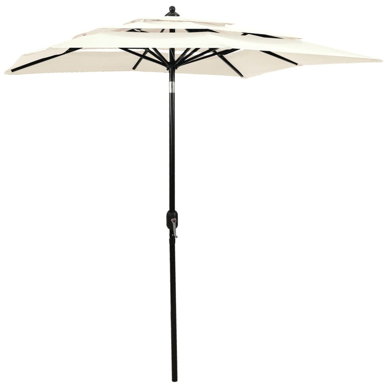 Load image into Gallery viewer, Vidaxl parasol 3-laags met aluminium paal 2x2 m zandkleurig

