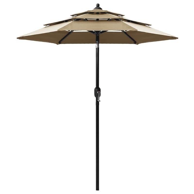 Load image into Gallery viewer, Vidaxl parasol 3-laags met aluminium paal 2 m taupe
