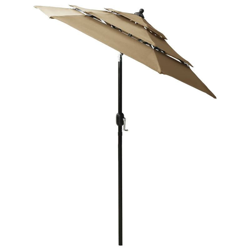 Load image into Gallery viewer, Vidaxl parasol 3-laags met aluminium paal 2 m taupe
