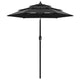 Vidaxl parasol 3-laags met aluminium paal 2 m zwart