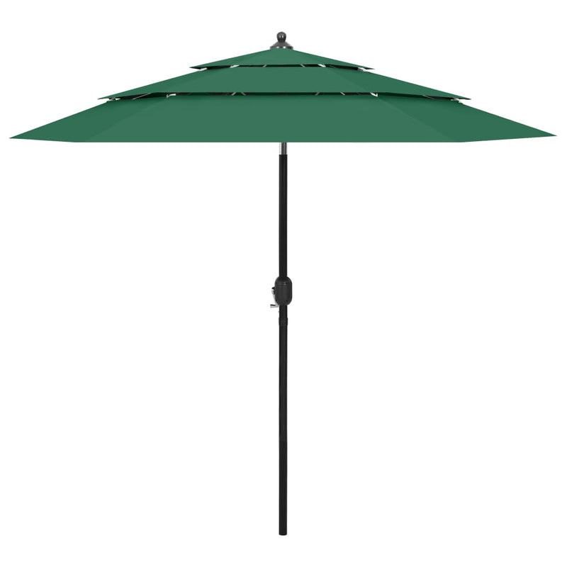 Load image into Gallery viewer, Vidaxl parasol 3-laags met aluminium paal 2,5 m groen
