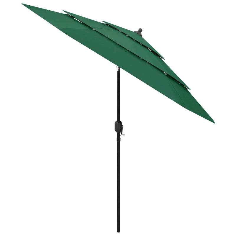 Load image into Gallery viewer, Vidaxl parasol 3-laags met aluminium paal 2,5 m groen
