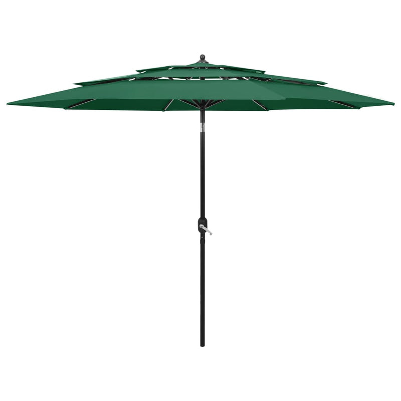 Load image into Gallery viewer, Vidaxl parasol 3-laags met aluminium paal 3 m groen
