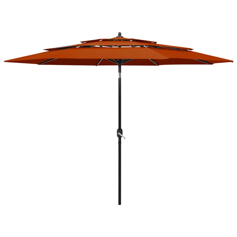 Load image into Gallery viewer, VidaXL Parasol 3-laags met aluminium paal 3 m terracottakleurig
