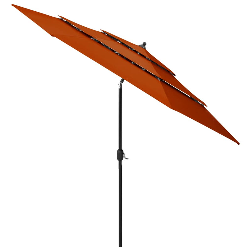 Load image into Gallery viewer, VidaXL Parasol 3-laags met aluminium paal 3 m terracottakleurig
