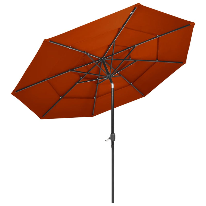 Load image into Gallery viewer, VidaXL Parasol 3-laags met aluminium paal 3 m terracottakleurig
