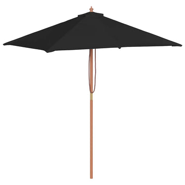 Vidaxl parasol met houten paal 150x200 cm zwart