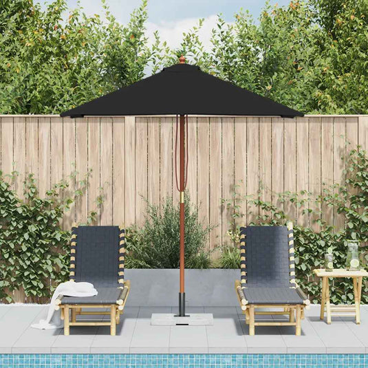 VidaXL Parasol met houten paal 150x200 cm zwart