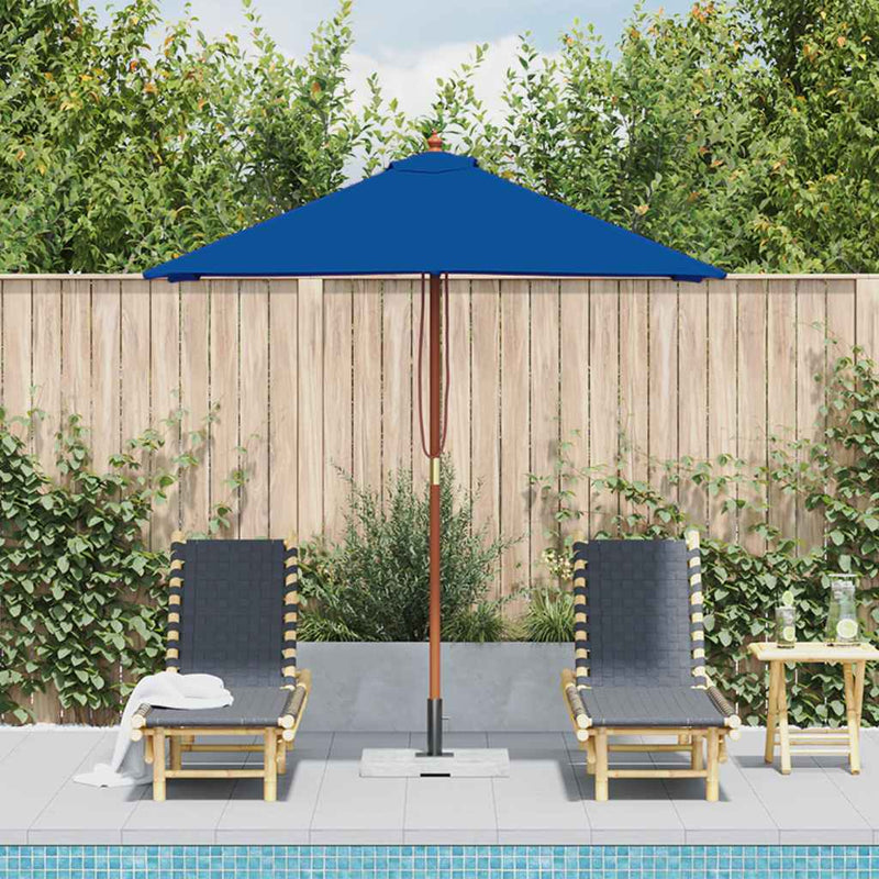 Load image into Gallery viewer, VidaXL Parasol met houten paal 150x200 cm blauw
