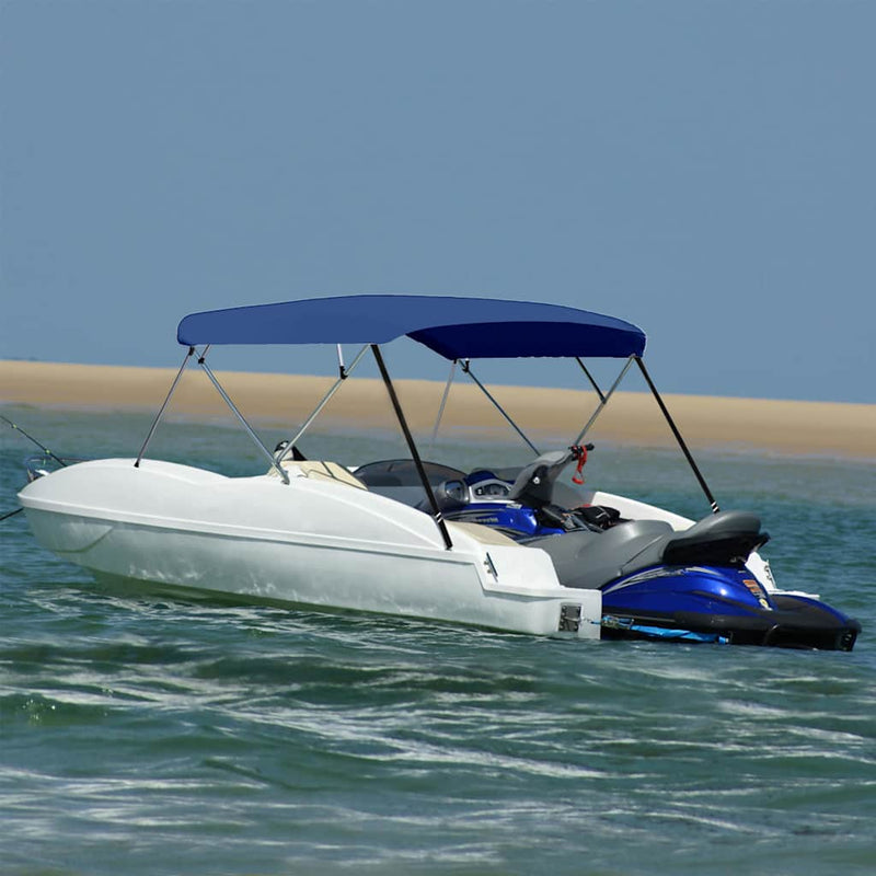 Load image into Gallery viewer, Vidaxl biminitop 4-boogs 243x(230-244)x137 cm marineblauw
