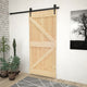 VidaXL Schuifdeur met beslag 80x210 cm massief grenenhout
