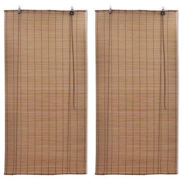 Vidaxl rolgordijnen 2 st 150x220 cm bamboe bruin