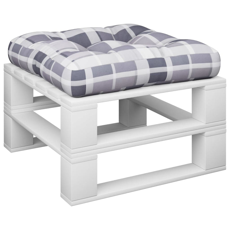 Load image into Gallery viewer, Vidaxl palletkussen 60x60x12 cm stof ruitpatroon grijs
