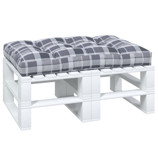 Vidaxl palletkussen 120x80x12 cm stof ruitpatroon grijs