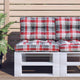 Vidaxl palletkussen 60x40x12 cm stof ruitpatroon rood