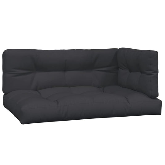 VidaXL Palletkussens 3 st stof zwart
