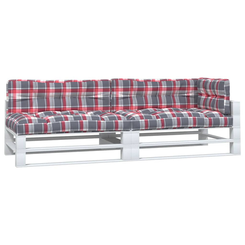 Load image into Gallery viewer, Vidaxl palletkussens 5 st ruitpatroon stof rood
