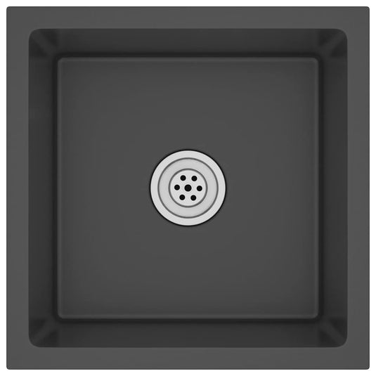 Vidaxl gootsteen handgemaakt roestvrij staal zwart