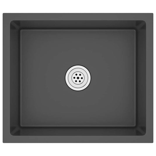 Vidaxl gootsteen handgemaakt roestvrij staal zwart