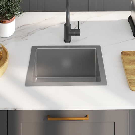 Vidaxl gootsteen handgemaakt roestvrij staal