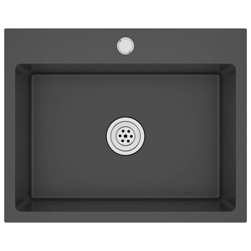 Load image into Gallery viewer, Vidaxl gootsteen handgemaakt roestvrij staal zwart
