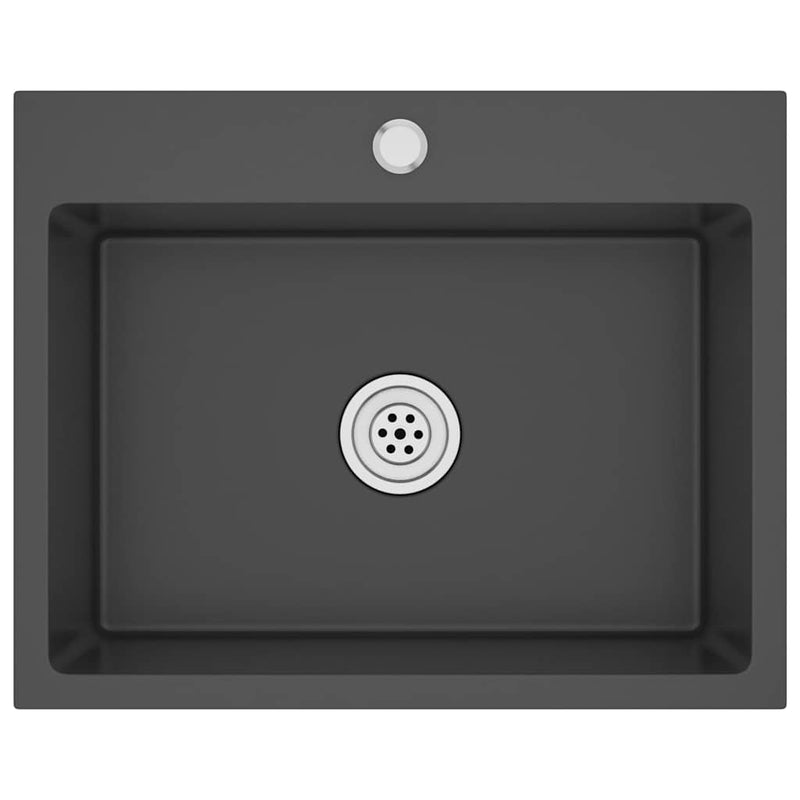 Load image into Gallery viewer, Vidaxl gootsteen handgemaakt roestvrij staal zwart
