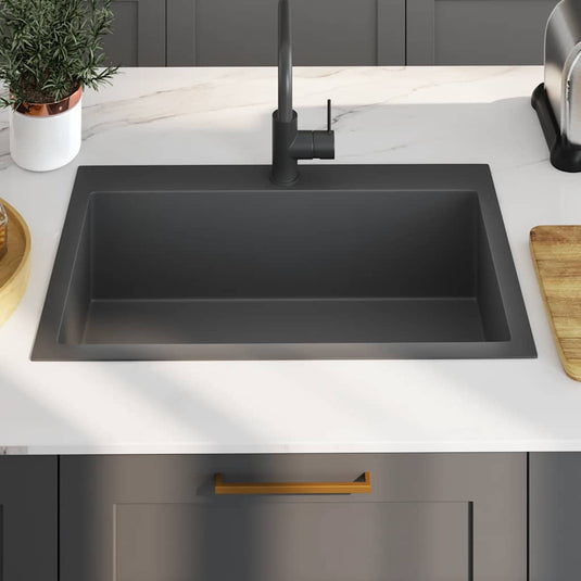 Vidaxl gootsteen handgemaakt roestvrij staal zwart