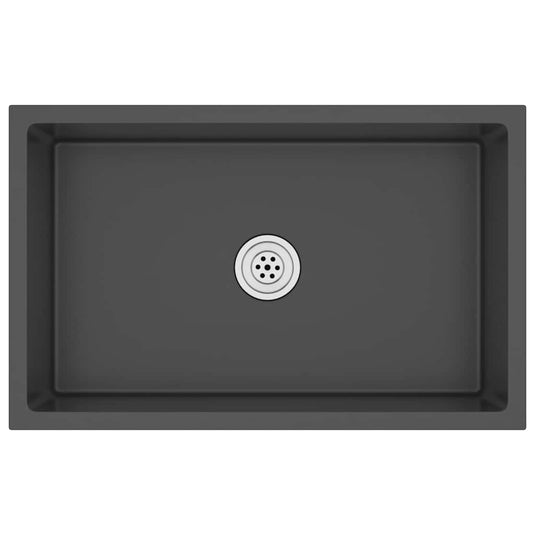 Vidaxl gootsteen handgemaakt roestvrij staal zwart