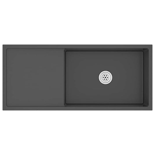 Vidaxl gootsteen handgemaakt roestvrij staal zwart