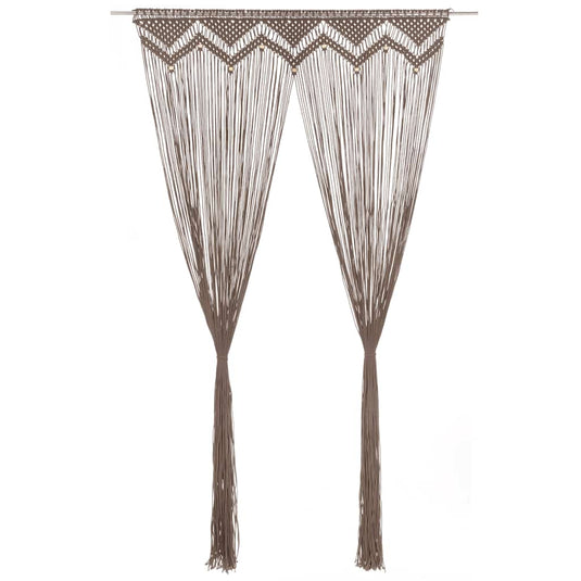 Vidaxl gordijn macramé 140x240 cm katoen taupe