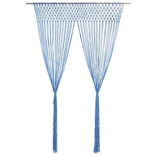 Vidaxl gordijn macramé 140x240 cm katoen blauw