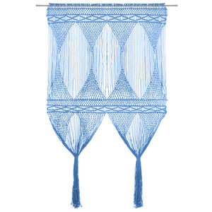 Vidaxl gordijn macramé 140x240 cm katoen blauw