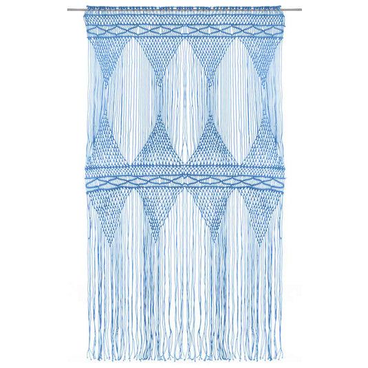 Vidaxl gordijn macramé 140x240 cm katoen blauw
