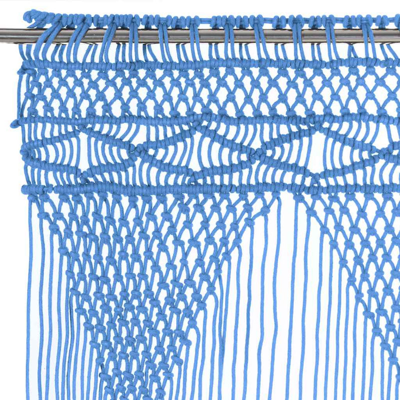 Load image into Gallery viewer, Vidaxl gordijn macramé 140x240 cm katoen blauw
