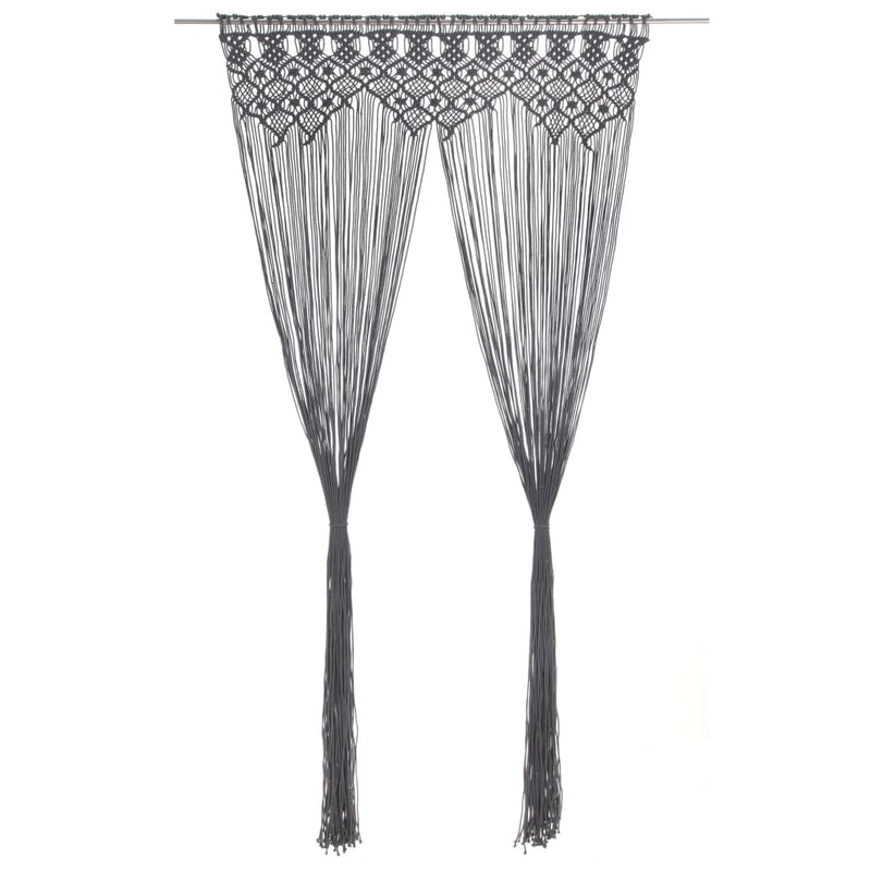 Load image into Gallery viewer, Vidaxl gordijn macramé 140x240 cm katoen antraciet
